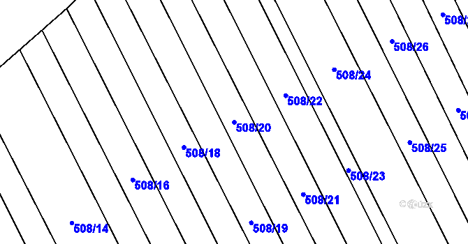 Parcela st. 508/20 v KÚ Křoví, Katastrální mapa