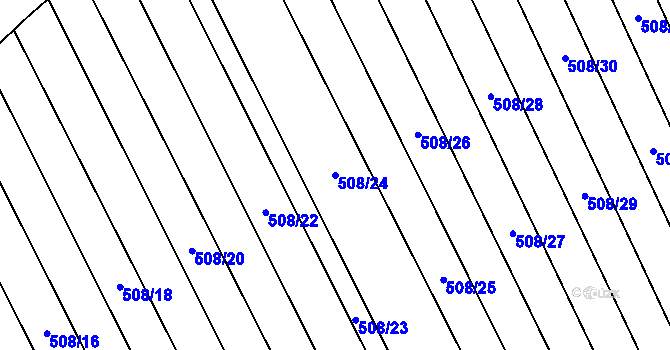 Parcela st. 508/24 v KÚ Křoví, Katastrální mapa