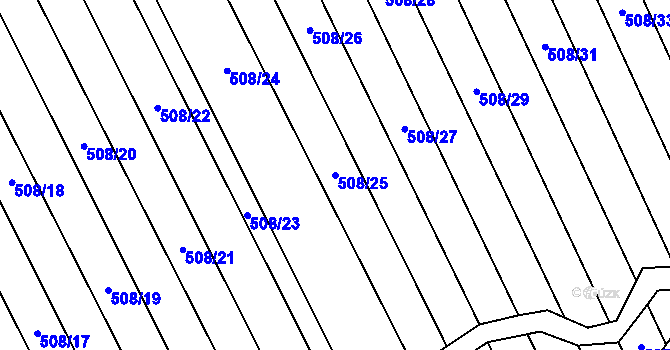 Parcela st. 508/25 v KÚ Křoví, Katastrální mapa