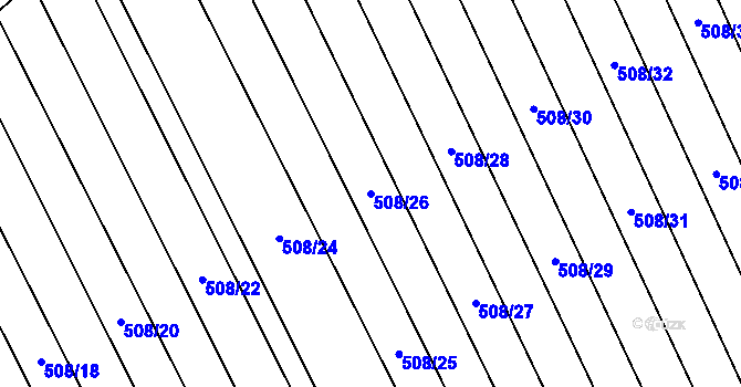 Parcela st. 508/26 v KÚ Křoví, Katastrální mapa