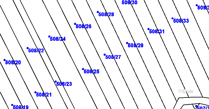 Parcela st. 508/27 v KÚ Křoví, Katastrální mapa