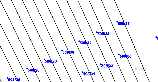 Parcela st. 508/32 v KÚ Křoví, Katastrální mapa