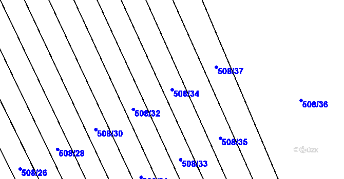 Parcela st. 508/34 v KÚ Křoví, Katastrální mapa