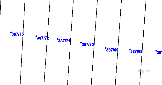 Parcela st. 387/70 v KÚ Křtěnov u Olešnice, Katastrální mapa