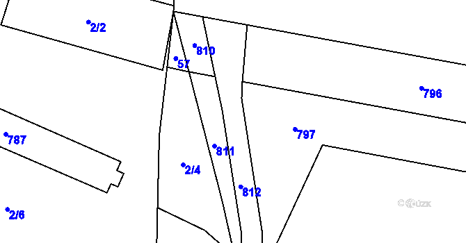 Parcela st. 61/5 v KÚ Kloub, Katastrální mapa