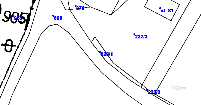 Parcela st. 228 v KÚ Kloub, Katastrální mapa