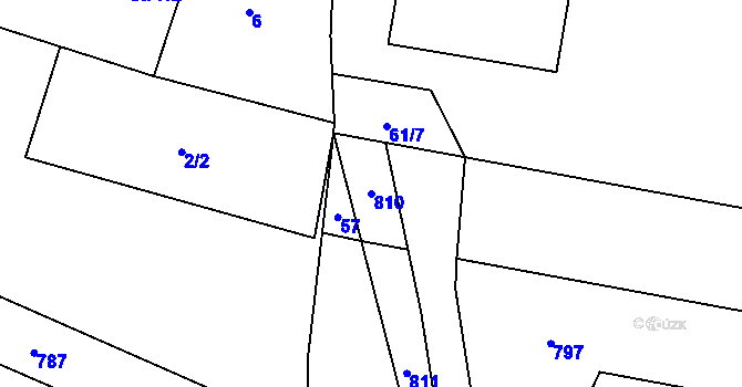 Parcela st. 810 v KÚ Kloub, Katastrální mapa