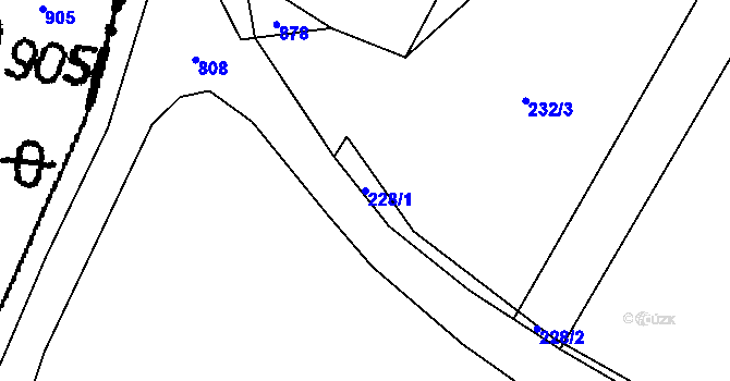 Parcela st. 228/1 v KÚ Kloub, Katastrální mapa