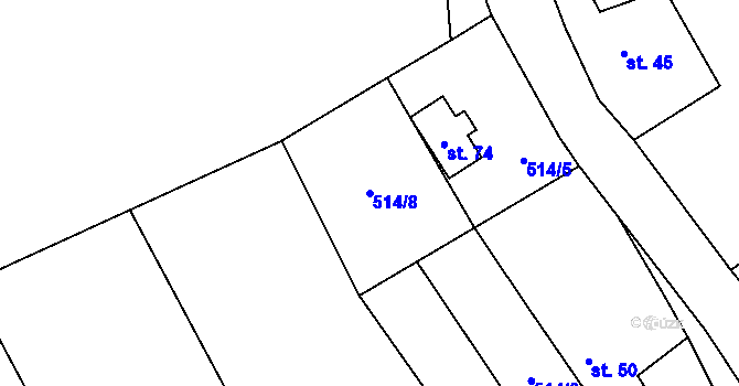 Parcela st. 514/8 v KÚ Pohorovice, Katastrální mapa