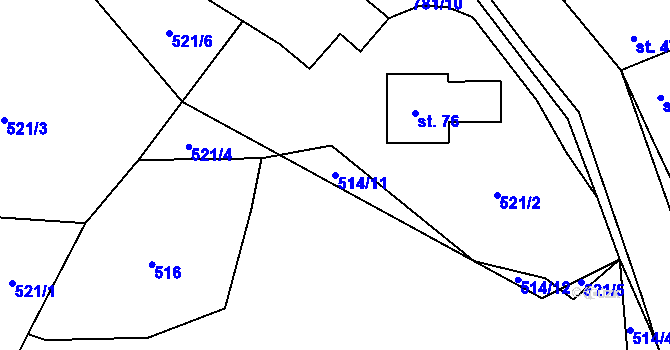 Parcela st. 514/11 v KÚ Pohorovice, Katastrální mapa