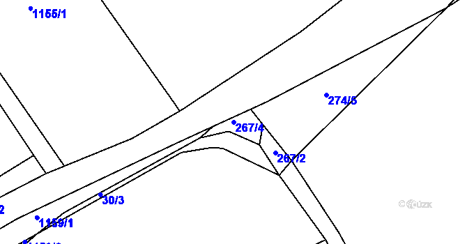 Parcela st. 267/4 v KÚ Kšice, Katastrální mapa