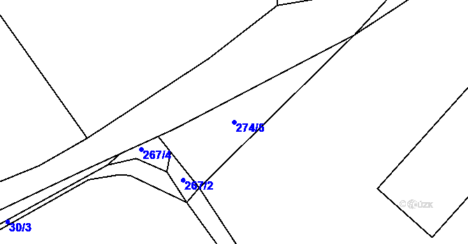 Parcela st. 274/5 v KÚ Kšice, Katastrální mapa
