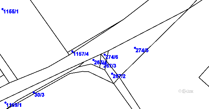 Parcela st. 274/6 v KÚ Kšice, Katastrální mapa