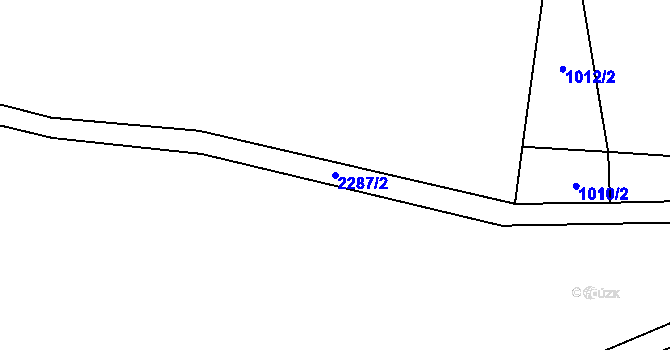 Parcela st. 2287/2 v KÚ Kšice, Katastrální mapa