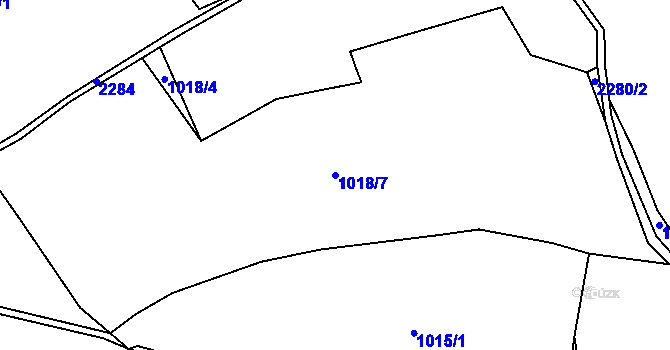 Parcela st. 1018/7 v KÚ Kšice, Katastrální mapa