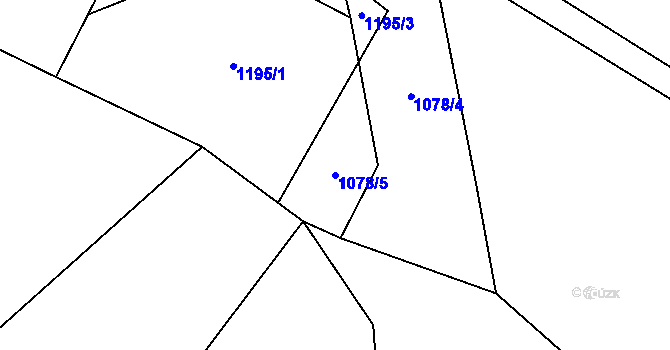 Parcela st. 1078/5 v KÚ Kšice, Katastrální mapa