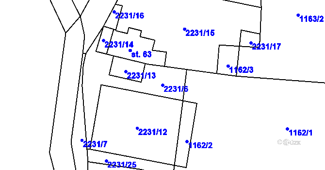 Parcela st. 2231/6 v KÚ Dobročkov, Katastrální mapa