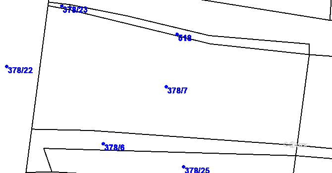 Parcela st. 378/7 v KÚ Dobročkov, Katastrální mapa