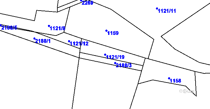 Parcela st. 1121/19 v KÚ Dobročkov, Katastrální mapa