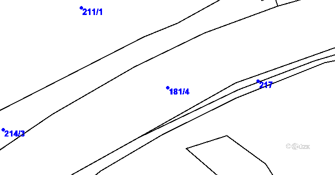 Parcela st. 181/4 v KÚ Ktiš, Katastrální mapa