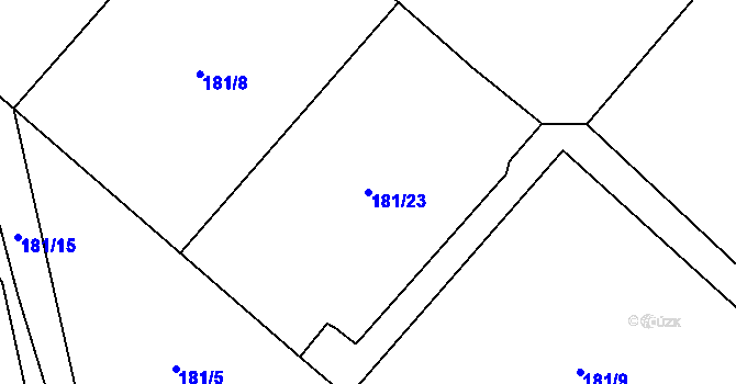 Parcela st. 181/23 v KÚ Ktiš, Katastrální mapa