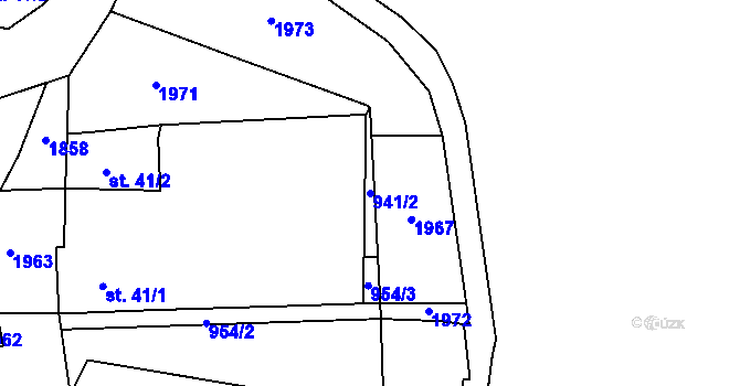 Parcela st. 941/2 v KÚ Smědeč, Katastrální mapa