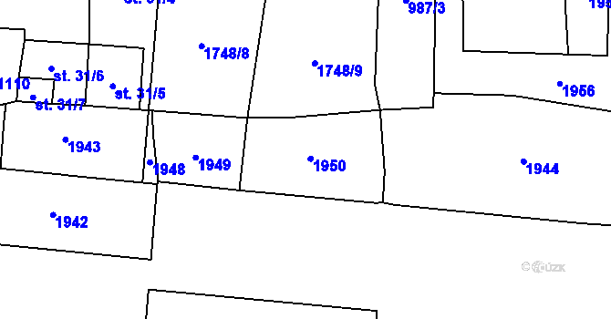 Parcela st. 992/10 v KÚ Smědeč, Katastrální mapa