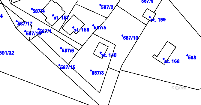 Parcela st. 148 v KÚ Ktová, Katastrální mapa