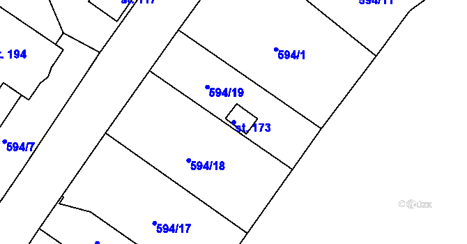 Parcela st. 173 v KÚ Ktová, Katastrální mapa