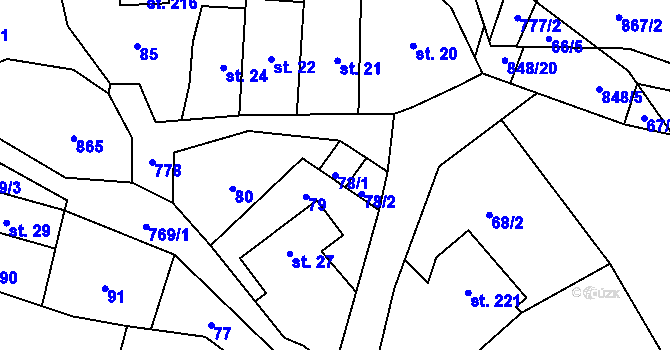 Parcela st. 78/1 v KÚ Ktová, Katastrální mapa