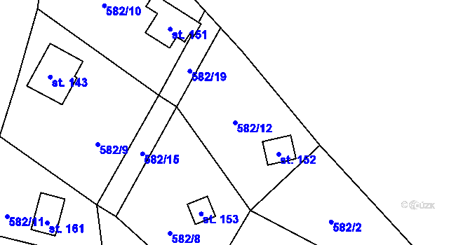 Parcela st. 582/12 v KÚ Ktová, Katastrální mapa