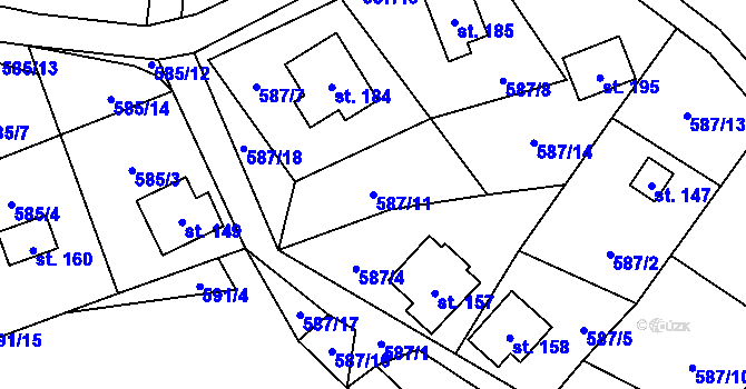 Parcela st. 587/11 v KÚ Ktová, Katastrální mapa