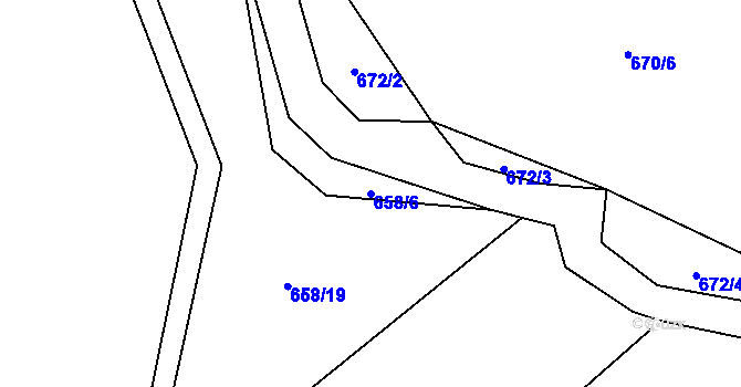 Parcela st. 658/6 v KÚ Ktová, Katastrální mapa