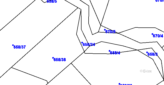 Parcela st. 658/24 v KÚ Ktová, Katastrální mapa