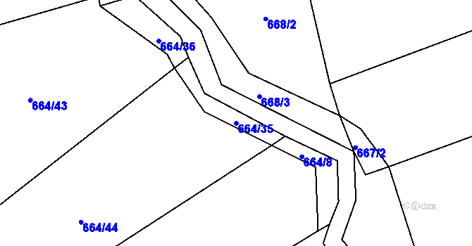 Parcela st. 664/35 v KÚ Ktová, Katastrální mapa