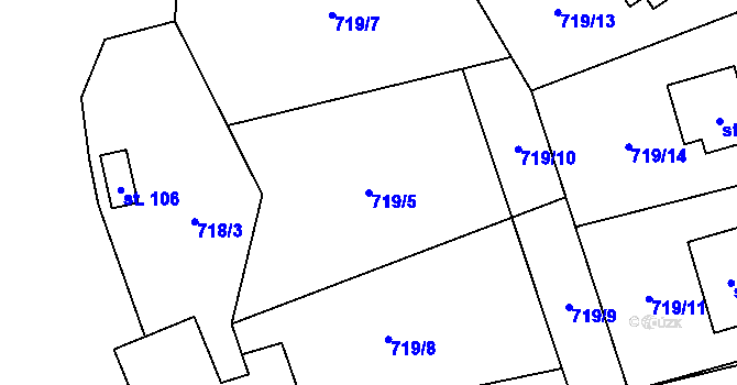 Parcela st. 719/5 v KÚ Ktová, Katastrální mapa