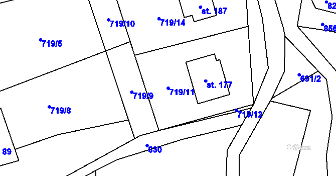 Parcela st. 719/11 v KÚ Ktová, Katastrální mapa