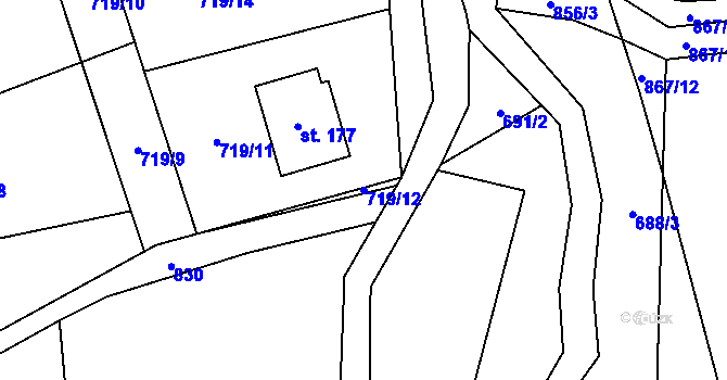 Parcela st. 719/12 v KÚ Ktová, Katastrální mapa