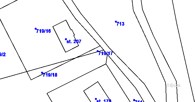 Parcela st. 719/17 v KÚ Ktová, Katastrální mapa