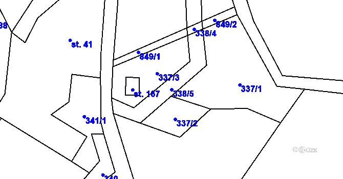 Parcela st. 338/5 v KÚ Ktová, Katastrální mapa