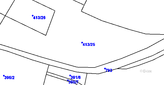 Parcela st. 413/25 v KÚ Ktová, Katastrální mapa