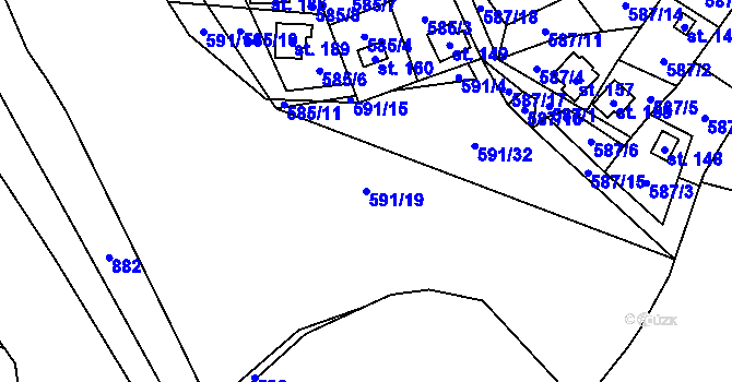 Parcela st. 591/19 v KÚ Ktová, Katastrální mapa