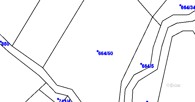 Parcela st. 664/50 v KÚ Ktová, Katastrální mapa
