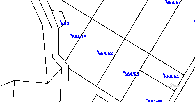 Parcela st. 664/52 v KÚ Ktová, Katastrální mapa
