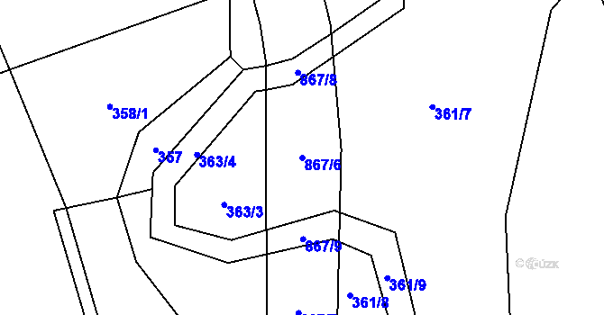 Parcela st. 867/6 v KÚ Ktová, Katastrální mapa