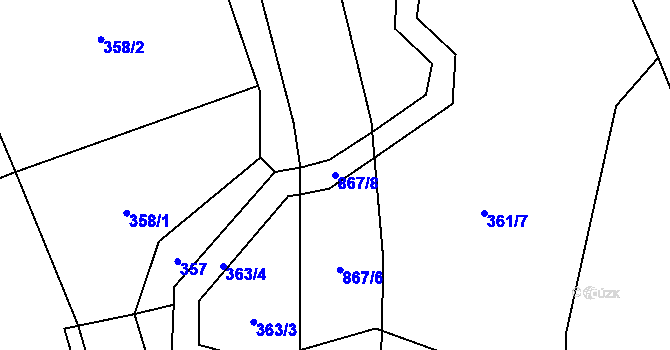 Parcela st. 867/8 v KÚ Ktová, Katastrální mapa