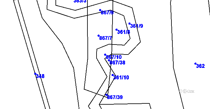 Parcela st. 867/10 v KÚ Ktová, Katastrální mapa