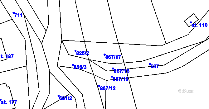 Parcela st. 867/17 v KÚ Ktová, Katastrální mapa