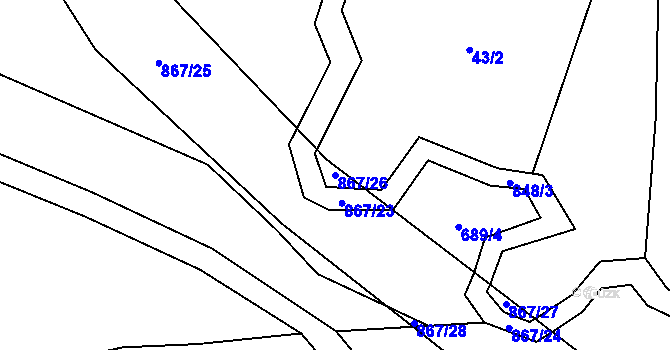 Parcela st. 867/26 v KÚ Ktová, Katastrální mapa