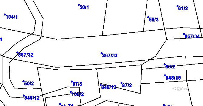 Parcela st. 867/33 v KÚ Ktová, Katastrální mapa